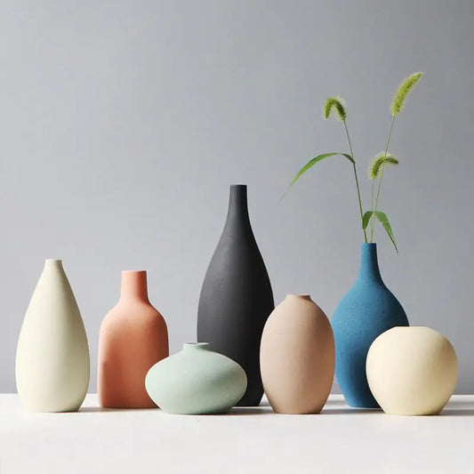 Nordic Colored Ceramic Vase Collection